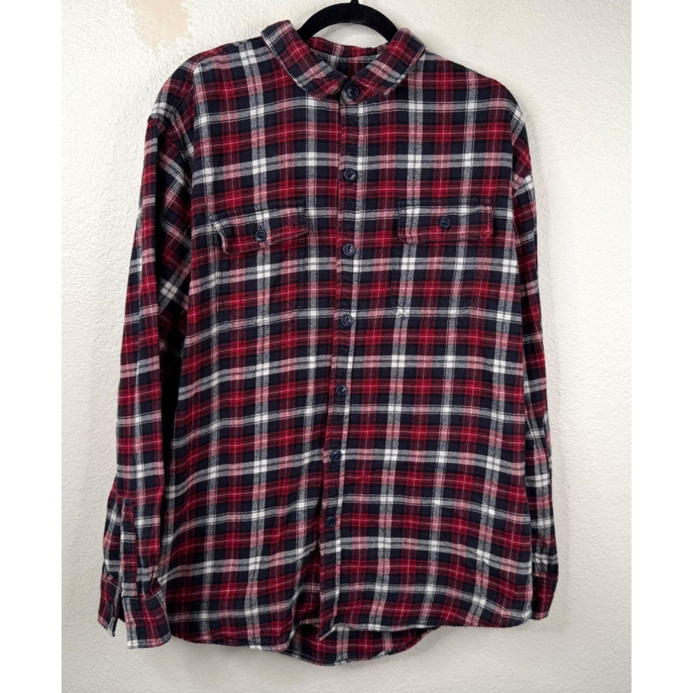 Big Mac JCPenney Men's Flannel Shirt Red Black Sz XL Plaid Button Down
